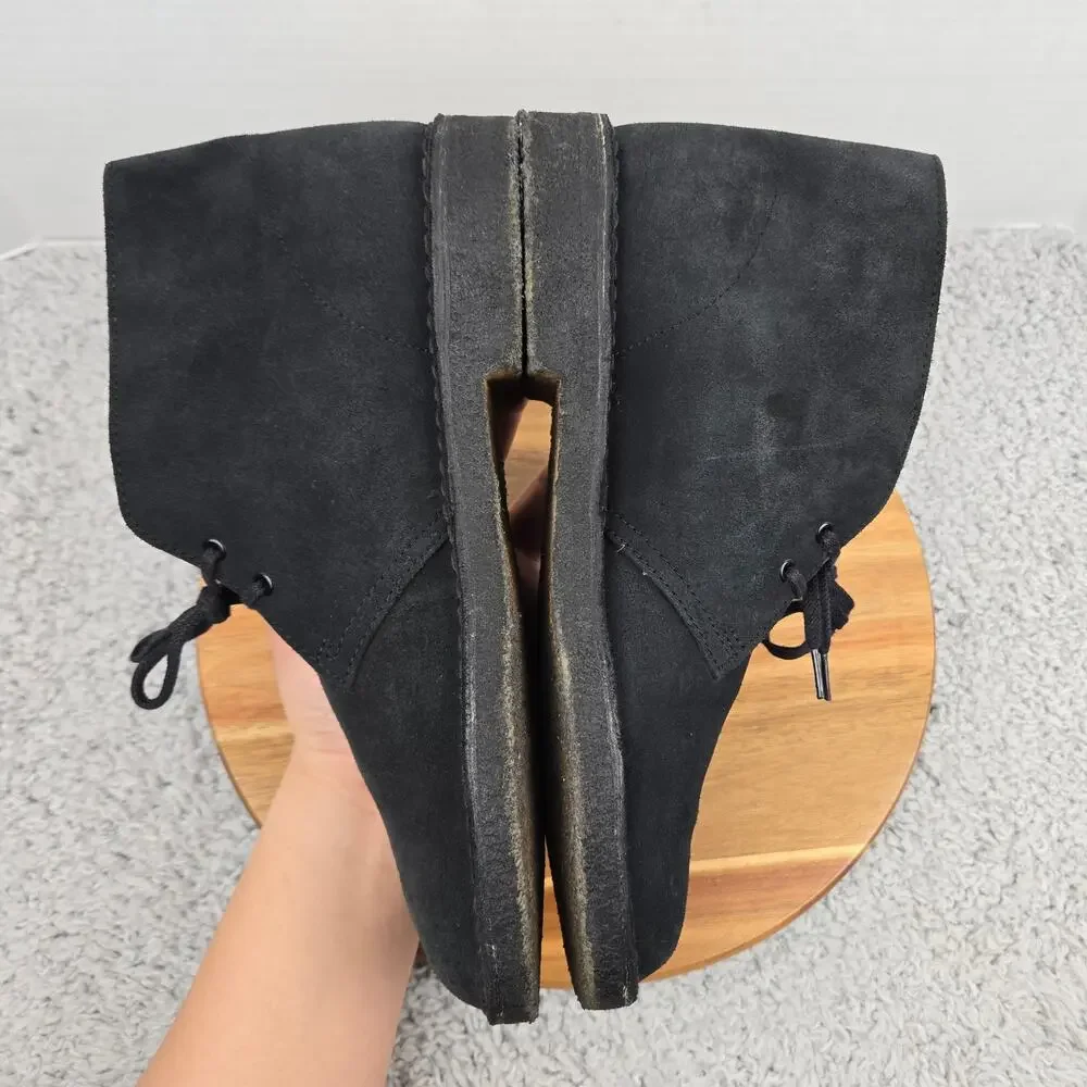 Clarks Mens 9M Original Desert Black Suede Crepe Sole Casual Daily Chukka Boot